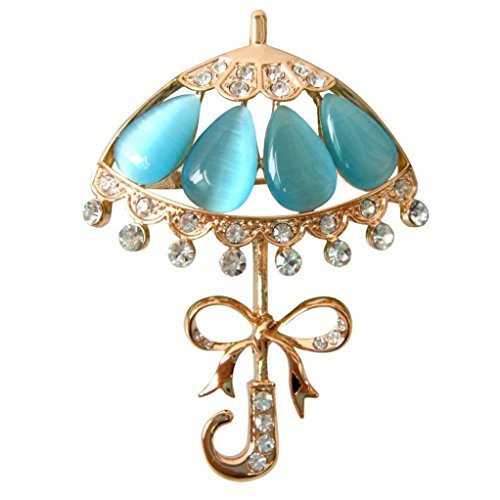 【中古】【未使用・未開封品】Navachi 18?Kゴールドメッキブルーcreated-opalクリスタル傘az7932ブローチピン