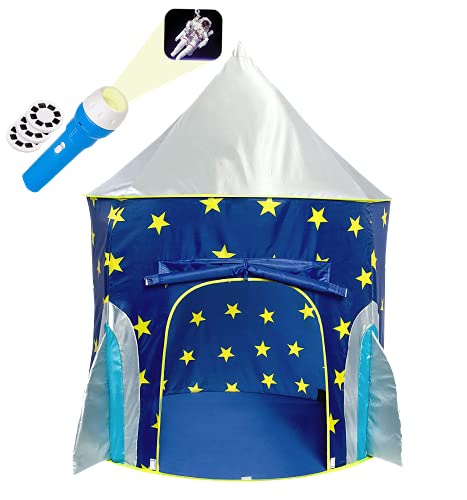 乐天商城 - 【中古】【未使用・未開封品】kiddzery Rocket Ship再生テント、with Free Bonusスペーストーチプロジェクタ???子Playhouse耐久性forインドア/アウトドアImaginative宇宙船