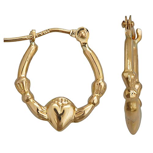 【中古】【未使用・未開封品】14K イエローゴールド 光沢仕上げ クラダ フープ イヤリング, 金属 石材 ..