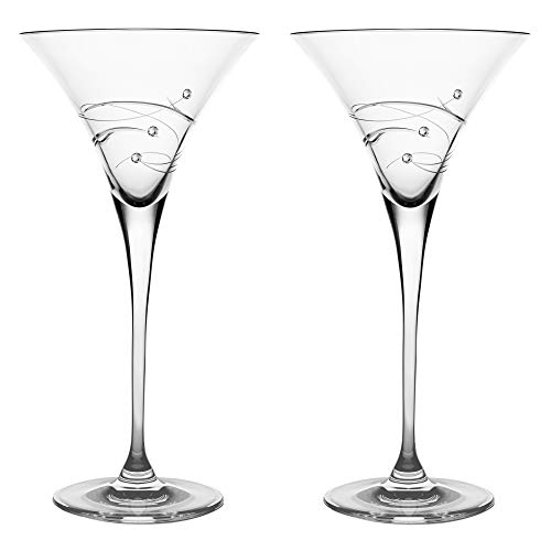 【中古】【未使用・未開封品】Barski???ハンドメイドガラス???Sparkle???Martini Glass???Decorated with Realスワロフスキーダイヤモンド???Gift Boxed???
