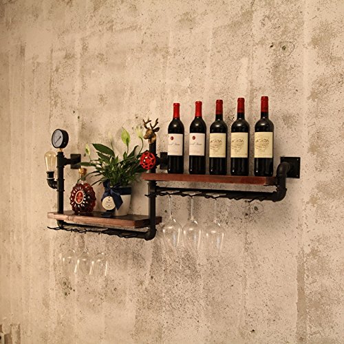 【中古】【未使用 未開封品】レトロ工業風装飾壁水パイプラック レッドワインWall Hanging 壁掛けストレージラック