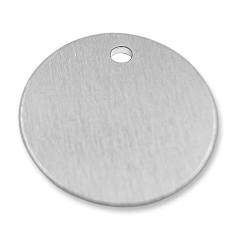 【中古】【未使用・未開封品】GazeKu 空白スタンプタグ 穴付き アルミニウム製 0.032インチ (20ゲージ) (1インチラウンド) (100枚パック)