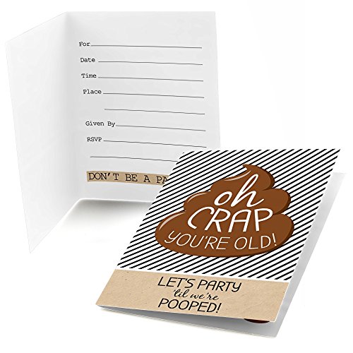 【中古】【未使用・未開封品】Oh Crap, You're Old - Fill In Birthday Party Invitations (8 count)