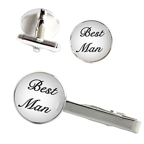 【中古】【未使用・未開封品】V G S Eternity Fashionsジュエリー ~ ベストマン アートプリント 写真 ウェディング ネクタイクリップとカフ...