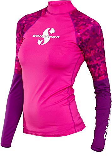 【中古】【未使用・未開封品】(Medium, Flamingo) - ScubaPro Women's UPF 50 Long Sleeve Rash Guard