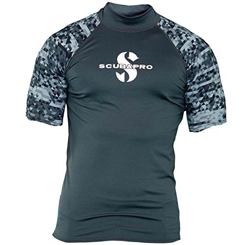 【中古】【未使用・未開封品】(X-Large, Graphite) - ScubaPro Men's UPF 50 Short Sleeve Rash Guard