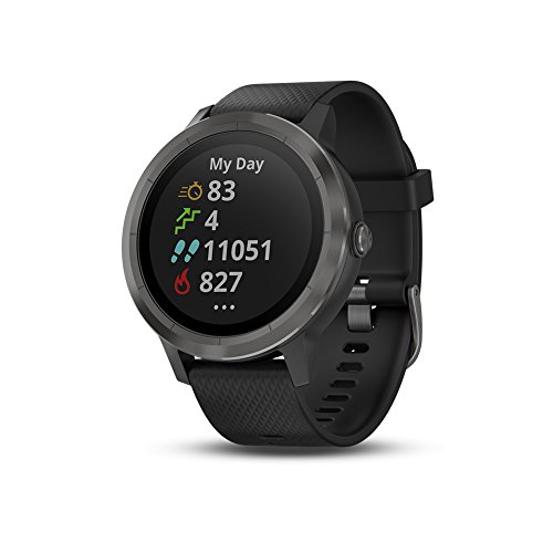 yÁzygpEJiz[K[~]Garmin v?voactive 3 Music, GPS Smartwatch with Music Storage and Built-in Sports Apps[sA] (W/Standard, Black with S