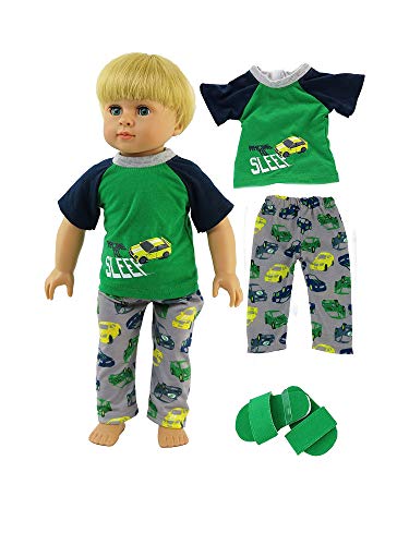 【中古】【未使用・未開封品】Boy's Racecar 2 Pc Pyjamas Fits 46cm American Girl Dolls, Madame Ale..