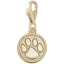【中古】【未使用・未開封品】10?KイエローゴールドPaw Print Charm with Lobster Claw Clasp、チャームブレスレットとネック...
