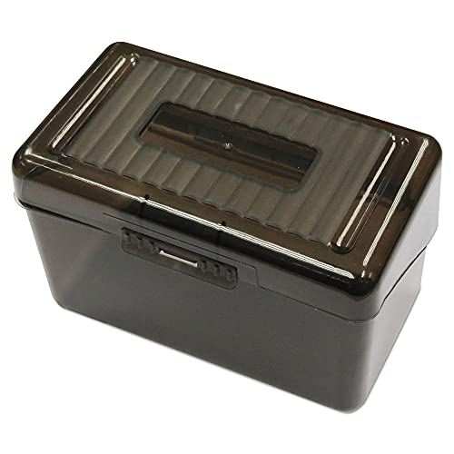 【中古】【未使用・未開封品】Universal 47286 プラスチックインデックスカードボックス 3インチ x 5インチ 半透明ブラック