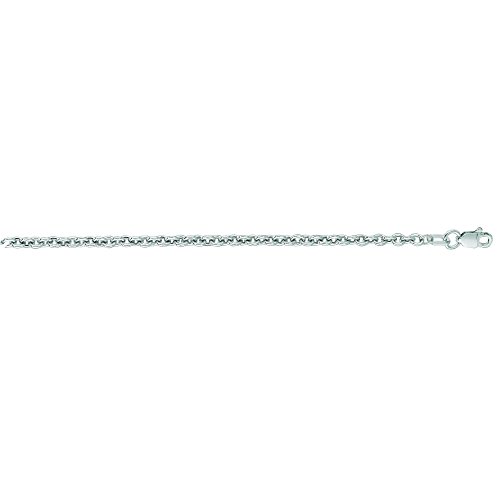 Other - 【中古】【未使用・未開封品】Finejewelers 14Kt ホワイトゴールド 18インチ 3.0mm ブライトカット Forsantina チェーンネックレス ロブスタークラスプ付き