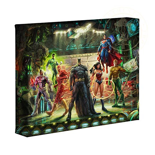 Thomas Kinkade DC Super Hero FineアートThe Justice League 8?x 10ギャラリーWrappedキャンバス