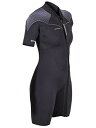 【中古】【未使用・未開封品】(20) - Women's Thermoprene Pro Wetsuit 3mm Front Zip Shorty Black/...