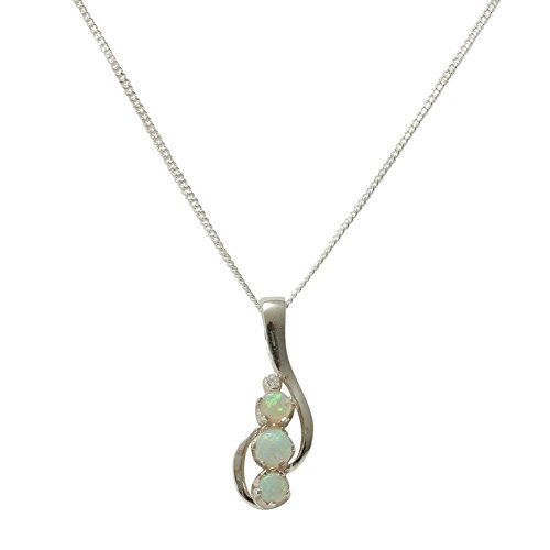 【中古】【未使用・未開封品】ソリッド925スターリングシルバー自然カラフルなオパール&ダイヤモンドレ..