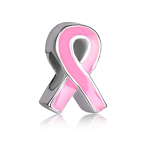 【中古】【未使用 未開封品】Charmed Craft Breast Cancer Awarenessチャームピンクリボンのチャームビーズヘビチェーンブレスレット