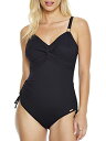 【中古】【未使用・未開封品】Fantasie Ottawa Underwire Twist Front Swimsuit with Adjustable Legs in Black (FS6360) *Sizes D-GG*