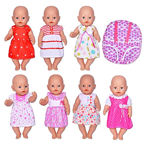 【中古】【未使用 未開封品】Ebuddy Doll Clothes Include 7pc Doll Dress 1pc Backpag for 36cm - 41cm Alive Baby Dolls, New Born Baby Dolls and 46cm American Girl Dol