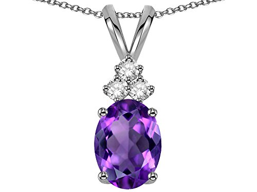 【中古】【未使用・未開封品】STAR K 10?Ktホワイトゴールドオーバル8?x 6?mmペンダントネックレス(4)