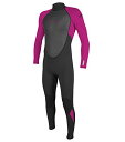 yÁzygpEJizO'Neill Youth Reactor-2 3/2mm Back Zip Full Wetsuit (Black/Berry, 12)