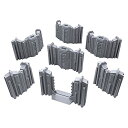 【中古】【未使用 未開封品】Tall Connecting Barricade Wall Set, Terrain Scenery for Tabletop 28mm Miniatures Wargame, 3D Printed and Paintable, EnderToys