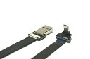 【中古】【未使用・未開封品】永久ブラック FFC USB FPV フラットスリム薄型リボン FPCケーブル Micro USB 90度角度から標準USB A 同...