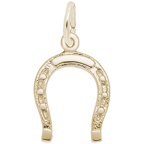 【中古】【未使用・未開封品】10?Kイエローゴールド蹄鉄チャーム、チャームブレスレットとネックレス用