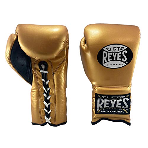 【中古】【未使用・未開封品】CLETO REYES ボクシングトレーニンググローブ 靴ひもと親指付き - ソリッドゴールド - 16オンス