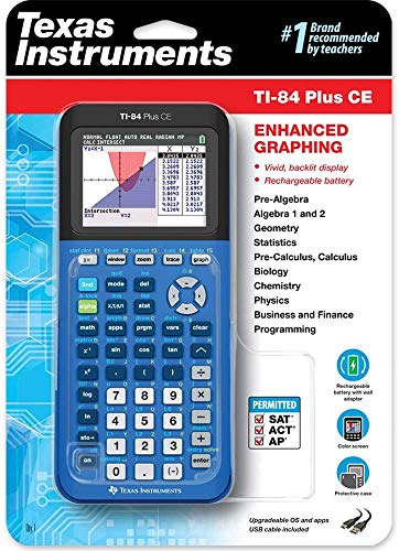 【中古】【未使用・未開封品】Texas Instruments テキサス・インスツルメンツ TI-84 Plus CE グラフ電卓 (ブルー) [並行輸入品]