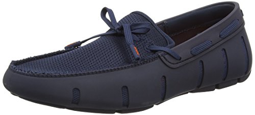 【中古】【未使用・未開封品】SWIMS Men's Braided Loafers, Navy/White, 11 M US