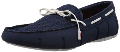 【中古】【未使用 未開封品】SWIMS Men 039 s Braided Lace Loafer Navy/White 7 M US M