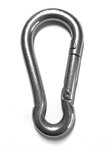 【中古】【未使用・未開封品】ステンレススチール 316 スプリングフック 目なし カラビナ 3/8インチ (10mm) マリングレード