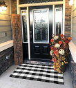 【中古】【未使用・未開封品】(90cm x 150cm , Black and White Plaid Rug) - Ukeler 100% Cotton Ru...