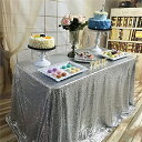 yÁzygpEJiz(230cm x 340cm, Silver) - TRLYC Sequin Rectangular Wedding Sparkly Silver Sequin Tablecloth 230cm by 340cm