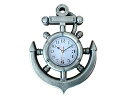 【中古】【未使用・未開封品】Silver Ship Wheel and Anchor Wall Clock 15