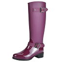 【中古】【未使用・未開封品】Jamron レディース スタイリッシュ 雪 雨 フェスティバル トール ウェリー 調節可能なバックルストラップ ニーハイジップ ウェリントンブーツ,