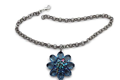 【中古】【未使用・未開封品】TFJ レディースファッションジュエリー ブーツブレスレット シルバーメタルチェーン シューフラワー ブルービーズチャーム キラキラ