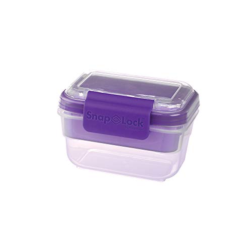 Progressive Snack To-Go コンテナ - パープル 開けやすい 漏れ防止 シリコンシール スナップオフ蓋 積み重ね可能 BPAフリー