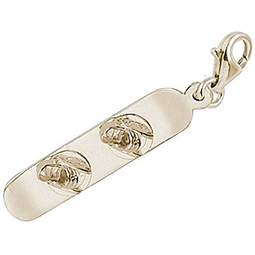 【中古】【未使用・未開封品】10K イエローゴールド スノーボードチャーム カニカン付き ブレスレットやネックレス用チャーム