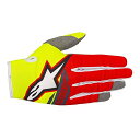 【中古】【未使用・未開封品】Alpinestars レーダーフライトボーイズ オフロードグローブ - イエロー/レッド/無煙炭/3XS