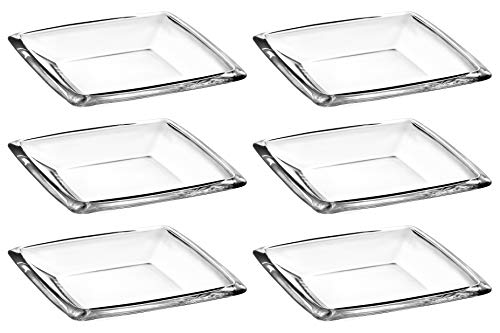 【中古】【未使用・未開封品】Barski???Europeanガラス???サラダ???デザート???正方形???プレート???芸術的設計???7?