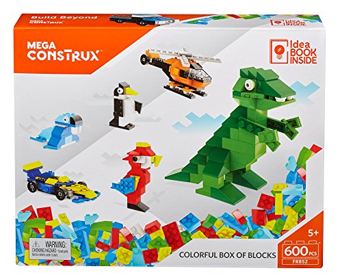 【中古】【未使用・未開封品】Mattel Mega Construx Colorful Box of Blocks 600Piece Brick Building Set