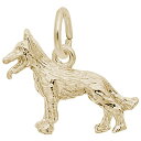 【中古】【未使用・未開封品】10?K黄色ゴールドGerman Shepherdチャーム、チャームブレスレットとネックレス用