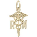 【中古】【未使用・未開封品】10?K黄色ゴールドRN Caduceusチャーム、チャームブレスレットとネックレス用