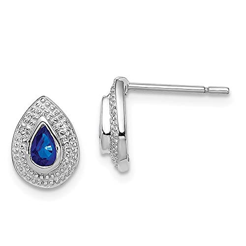 Dine Al - 【中古】【未使用・未開封品】925スターリングシルバーrhodium-plateddarkサファイアダイヤモンド投稿イヤリング