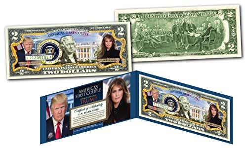 【中古】【未使用・未開封品】ドナルド&メラニア トランプ 第1大統領カップル 45代大統領 純正$2紙幣