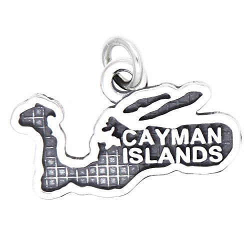【中古】【未使用・未開封品】スターリングシルバーいぶし仕上げ旅行マップケイマン諸島のチャーム