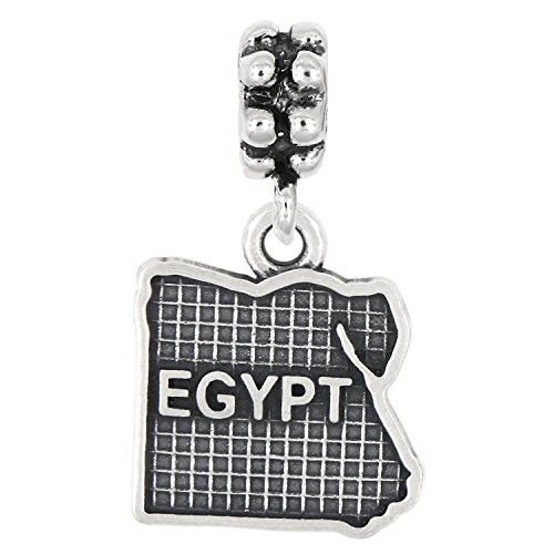 樂天商城 - 【中古】【未使用・未開封品】スターリングシルバーいぶし仕上げ旅行マップエジプトのダングルビーズチャーム