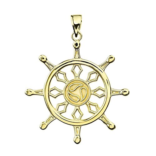 【中古】【未使用・未開封品】FDJ Fine 14Kイエローゴールド 仏教法ペンダント 宗教ジュエリー