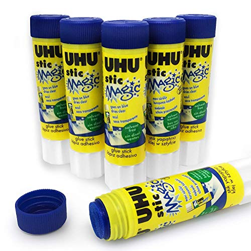 UHU Stic Magic Glue Stick - Pack of 6-8.2g - Solvent Free - 3000688