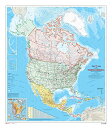 【中古】【未使用 未開封品】北米壁地図 - カナダのアトラス - 34インチ x 39インチ ラミネート加工